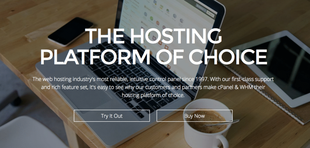Screenshot cPanel & WHM hosting platform